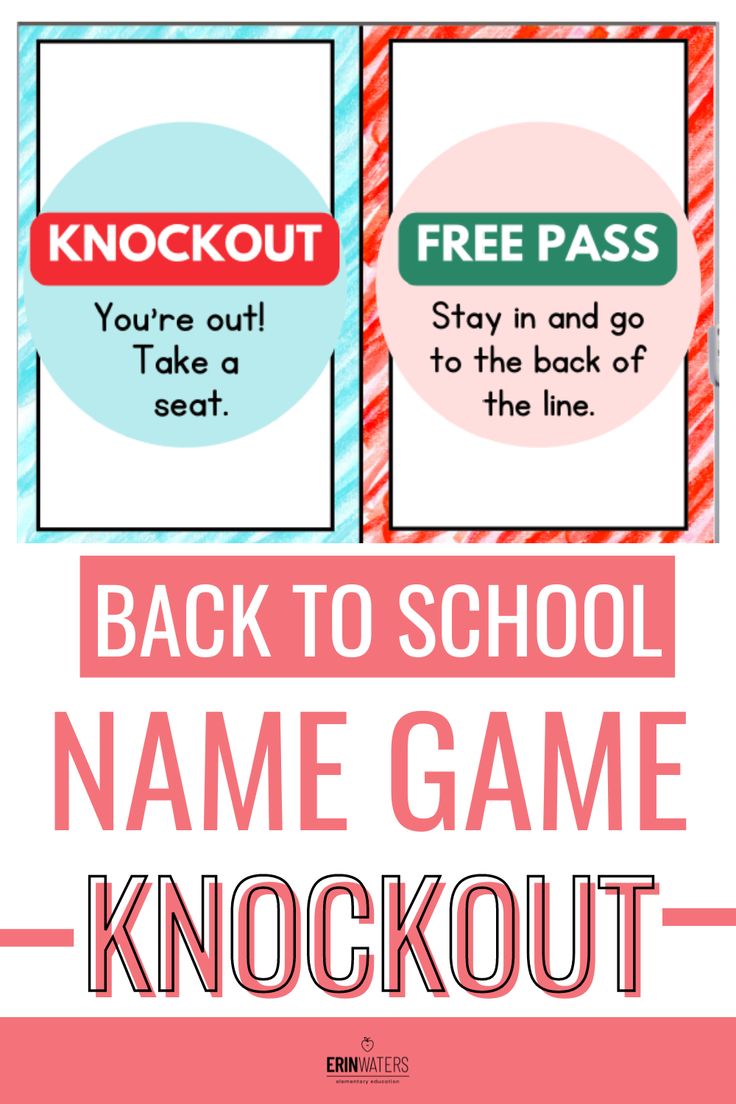 the back to school name game is shown in red, white and blue with text that reads