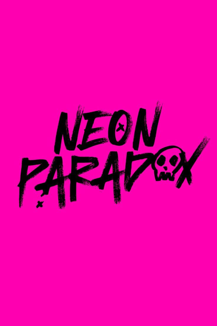 neon pink background with the word neon parapherx written in black ink on it