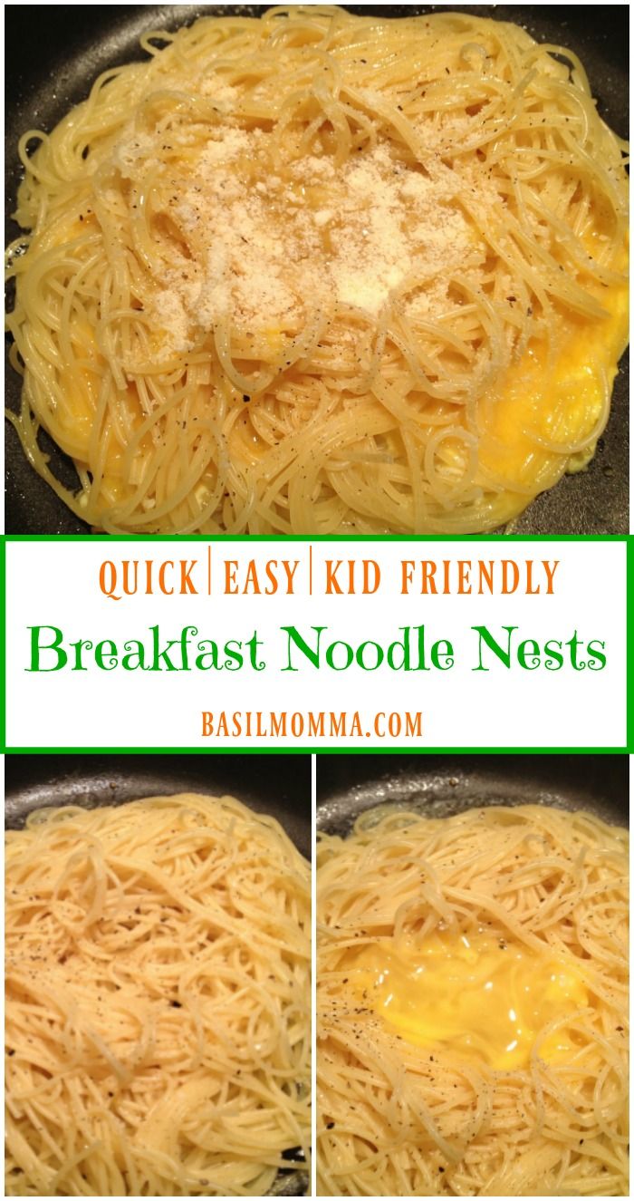 quick and easy kid friendly breakfast noodle nests are the perfect side dish for lunch