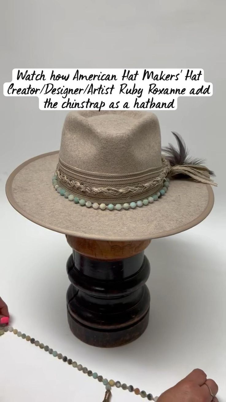 Hat Displays Retail, Charlie 1 Horse Mexico Shore Hat, How To Make Custom Cowboy Hats, Cowboy Hat Makeover, Embellished Fedora Hat, Diy Embellished Cowboy Hat, How To Layer Hat Bands, Wool Hat Burning, Diy Hat Decoration