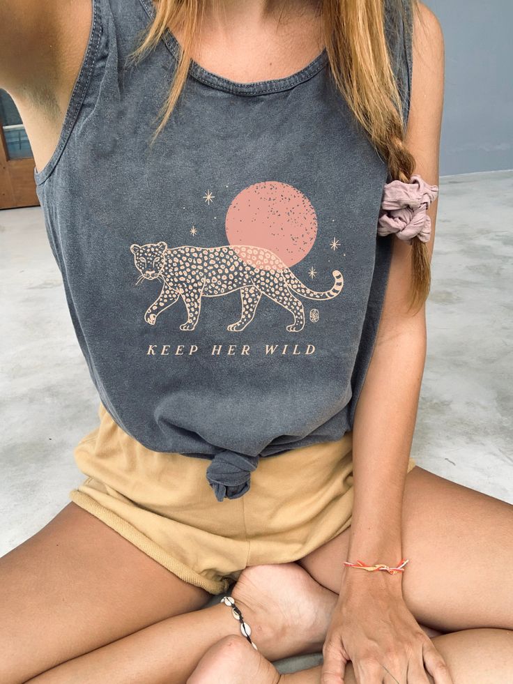 Wild (noun): a natural state, uncultivated or uninhabited region.Wear this ultra-breathable tank to promote conservation of wildlife. Keep her wild. Beach Tanks, Granola Girl, The Animals, Clothing Company, Cute Casual Outfits, Granola, Plant Based, Outfit Inspirations, Summer Outfits