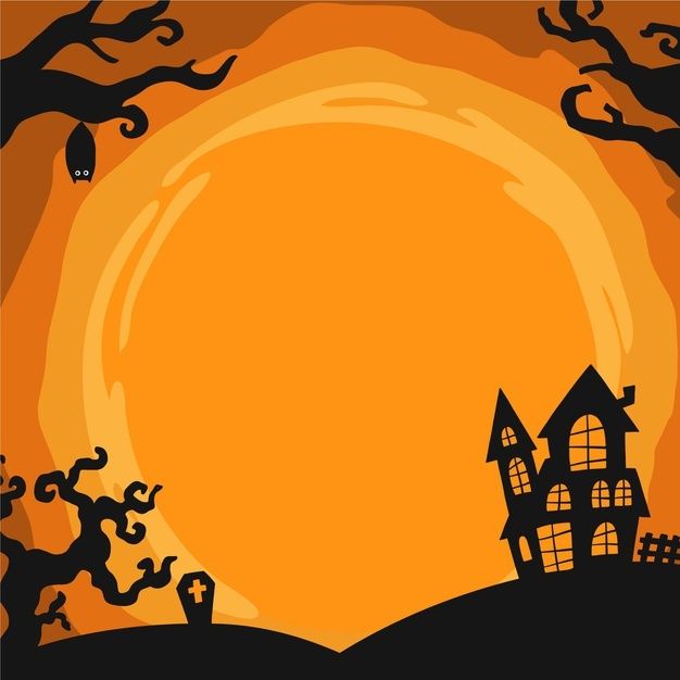 an illustration of a spooky house in front of a full moon