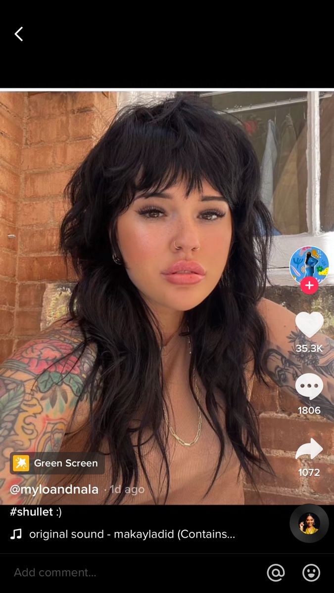 Really Short Layers On Long Hair, Modern Day Mullet For Women, 2 Halves Of A Whole Tattoo, Fashion Mullet Women Long, Long Mullets Woman, Womans Mullets Long, 2023 Edgy Hair, Black Shag With Bangs, Long Grunge Hairstyles With Bangs