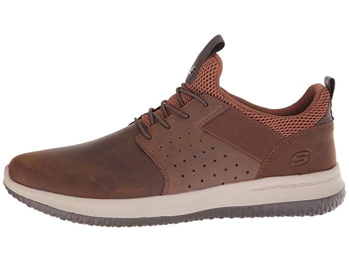 Outdoor Lace-up Running Shoes With Perforations, Brown Mesh Sneakers With Laces, Brown Sports Sneakers With Vented Sides, Brown Sneakers For Streetwear With Vented Sides, Brown Sneakers With Vented Sides For Streetwear, Brown Mesh Sneakers With Rubber Sole, Casual Leather Running Shoes With Vented Sides, Leather Slip-on Running Shoes With Cushioned Footbed, Leather Running Shoes With Vented Sides And Lace-up