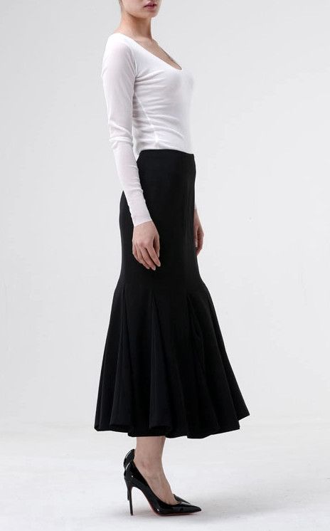 Woolen Fishtail Skirt Japanese Elegant Fashion Maxi Long Skirt // Fitted Pleated Maxi Skirt For Work, Elegant Fitted Full-length Maxi Skirt, Elegant Fitted Maxi Skirt With Lined Skirt, Elegant Fitted Maxi Skirt With Lining, Elegant Fitted Lined Maxi Skirt, Elegant Full Length Lined Bottoms, Chic Fitted Fishtail Skirt, Fitted Long Pleated Skirt, Fitted Flared Draped Skirt For Work