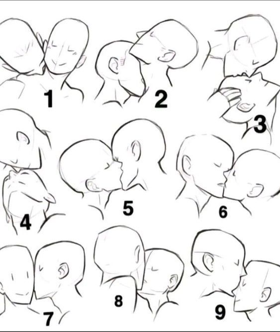 how to draw people's heads with different expressions and hair styles for each face