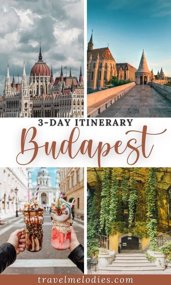 the best things to see and do in budapest, germany with text overlay that reads 3 - day itinerary budapest