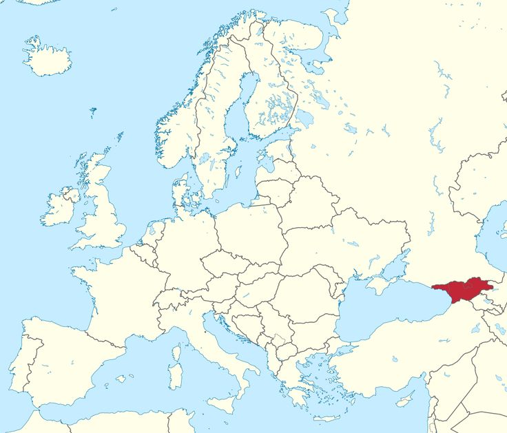 a map of europe with the country highlighted in red