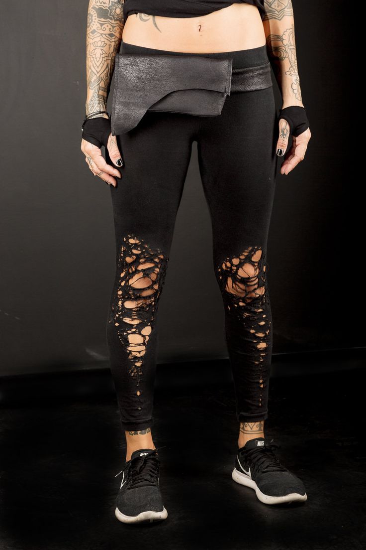 Basic shredded futuristic women's leggings.Made of cotton Lycra, mid waist,elastic waistband and distressed... What i love on these leggings is that it may be an edgy design for leggings but they are so comfortable and great looking at the same time once you wear them you only gonna want one more color ! Distressed Stretch Pants For Streetwear, Punk Style Distressed Pants For Alternative Fashion, Edgy Fitted Distressed Pants, Distressed Punk Pants For Alternative Fashion, Edgy Fall Streetwear Leggings, Stretch Grunge Pants For Alternative Fashion, Fitted Distressed Pants For Fall, Punk Style Distressed Fitted Bottoms, Fitted Punk Distressed Bottoms