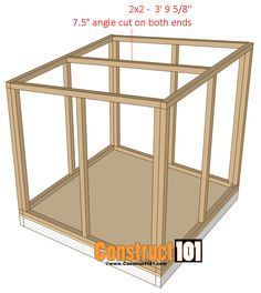 an image of a wooden structure with measurements