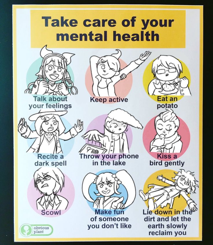 a poster with instructions on how to take care of your mentalhealthy people