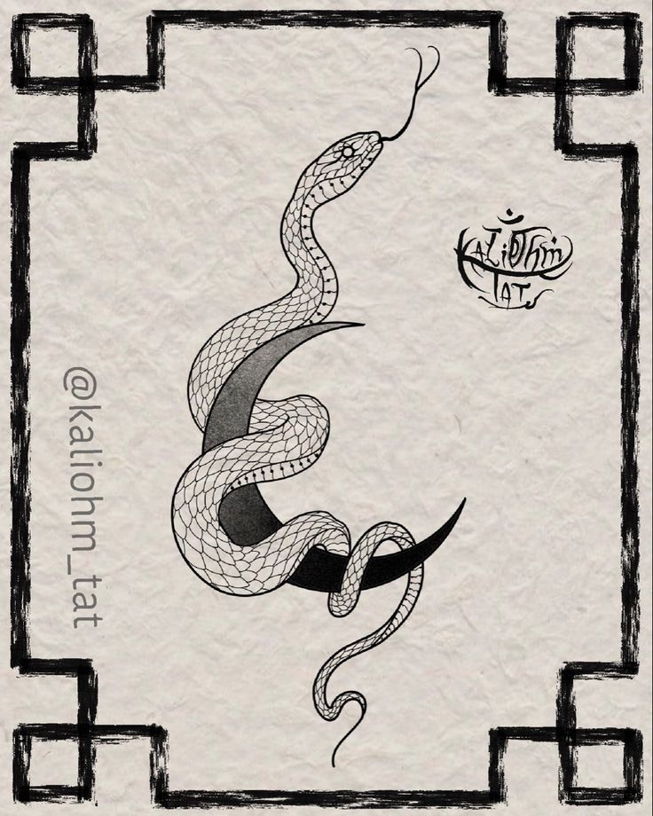 Lilith Snake Tattoo, Snake Moon Tattoo, Snake And Moon Tattoo, Snake And Dagger Tattoo, Moon Tattoo Design, Tattoo Snake, Garter Snake, Crescent Moon Tattoo, Snake Tattoo Design