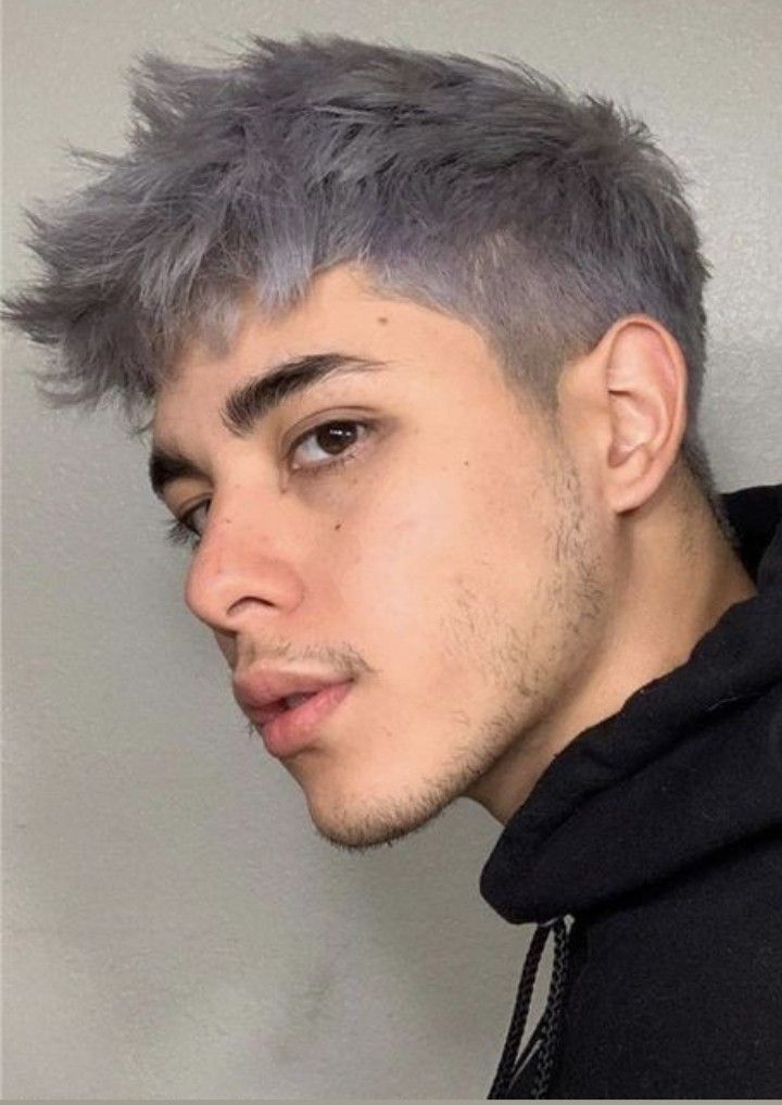 Dark Gray Hair Men, Silver Tips Hair Men, Mens Haircolor Ideas Men Hair Color, Ash Grey Hair Men Highlight, Guy Hair Dye, Hair Color Men, Hair Color For Men, Blonde And Blue Hair, Bleached Hair Men