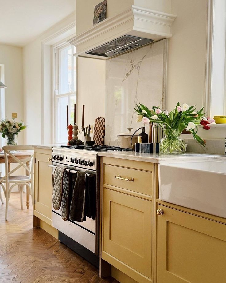 the kitchen is clean and ready to be used as a place for cooking or eating