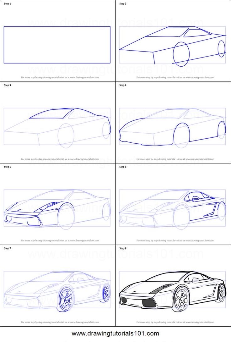 how to draw a sports car