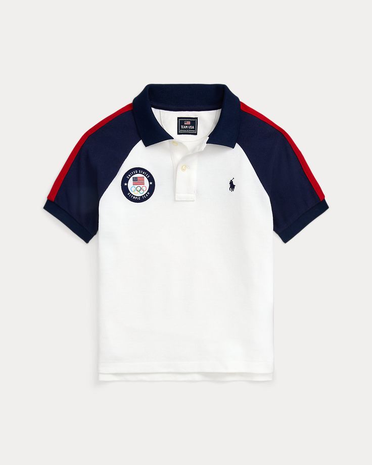 Team USA Cotton Mesh Polo Shirt Polo Shirt Design Uniform, Org Shirt, Polo Uniform, Sweatpants And Sweater, Tshirt Polo, Jersey Designs, Polo Jersey, Sports Attire, Cuban Shirts