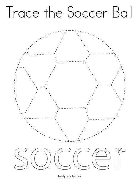 trace the soccer ball to make it easier for kids to learn how to draw and color