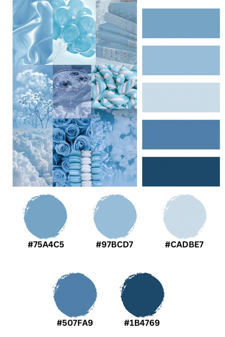 the color scheme is blue and has different shades to choose from, including light blue