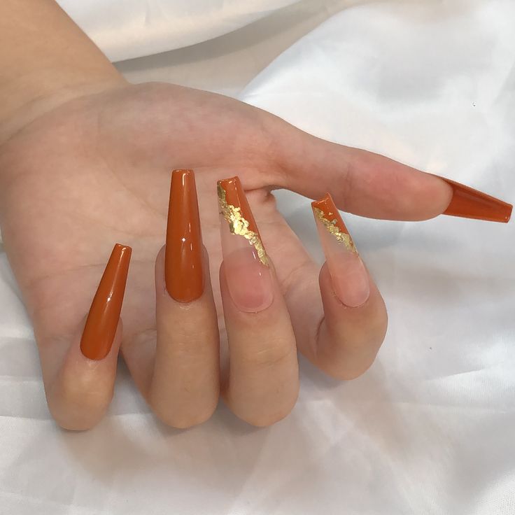 Gel Nails Stiletto, Black Press On Nails, Nails Kawaii, Orange Acrylic Nails, Grey Acrylic Nails, Princess Nails, Orange Nail Designs, Purple Acrylic Nails, Nails Gel Nails