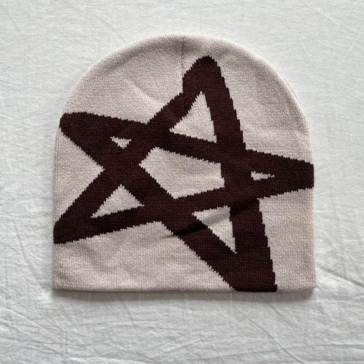 Y2k 2000s Grunge Brown Star Cozy Beanie These Beanies Are Unisex! Super Soft And Comfy Brand New Y2k Beanie, Cozy Beanie, 2000s Grunge, White Beanies, Y2k 2000s, Hats For Women, Hats For Men, Women's Accessories, Accessories Hats