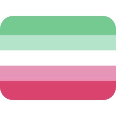 a pink, green and white striped button on a white background