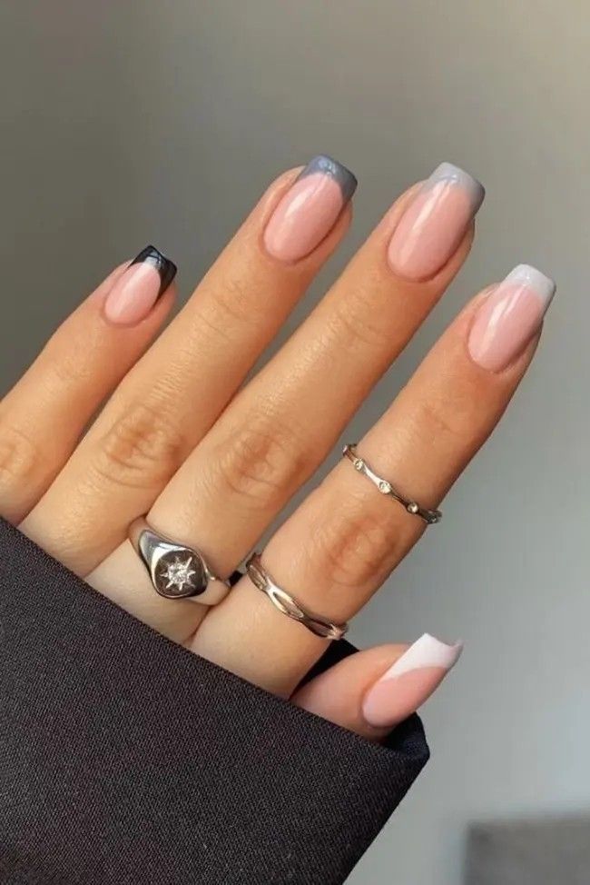 Grey Nail Designs, Unghie Sfumate, Nagellack Trends, Simple Fall Nails, Fall Nail Trends, Fall Gel Nails, Cute Nails For Fall, Simple Gel Nails, Gray Nails