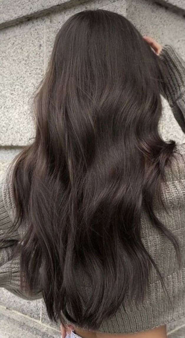 the back of a woman's head with long dark hair