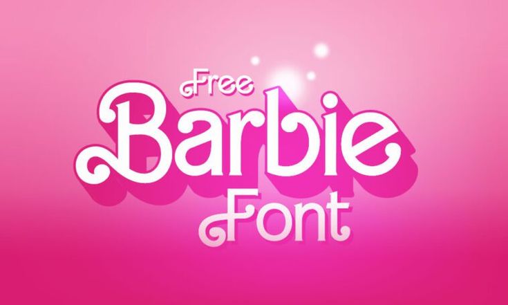 a pink background with the words free barbie font