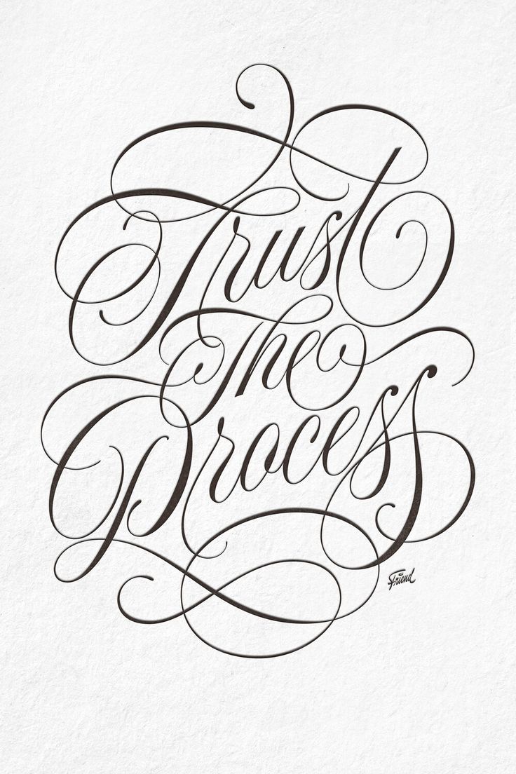 the words trust and peace written in cursive writing on white paper with black ink