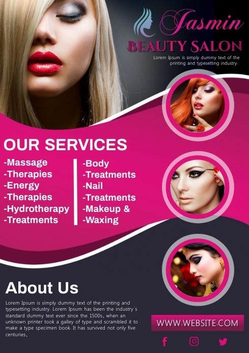 a flyer for a beauty salon