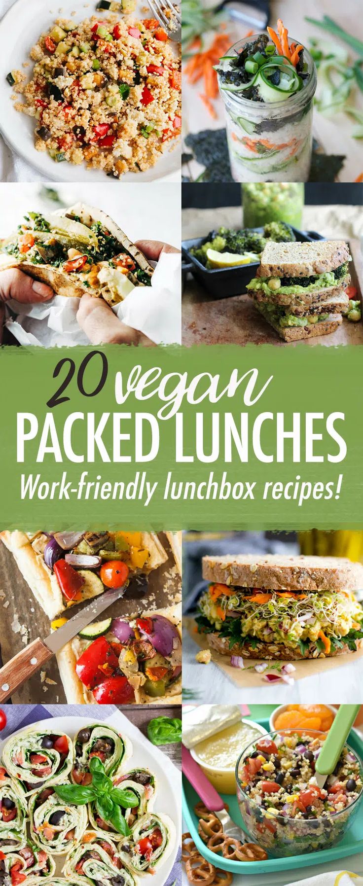 20 vegan packed lunches work - friendly lunchbox recipes