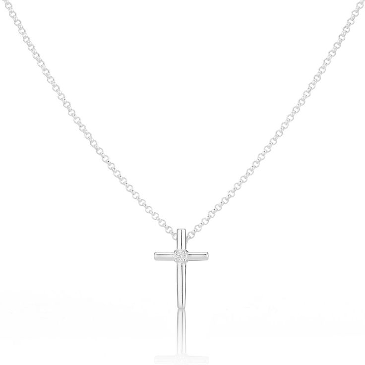 A traditional gift with distinction, the delicate Faith Diamond Cross Necklace is modern, symbolic jewelry for special and religious occasions. A rounded cross necklace set with a genuine 1pt diamond set on an adjustable chain to grow with her and represent her faith as she participates in important rites of passage throughout her young life. A beautiful necklace for newborns, given as a contemporary Baptism gift, her first Holy Communion jewelry or confirmation gift for a girl that can be worn Rites Of Passage, Communion Gifts Girl, Diamond Cross Necklace, Young Life, Communion Gifts, Symbolic Jewelry, Bespoke Gifts, Confirmation Gifts, Diamond Cross