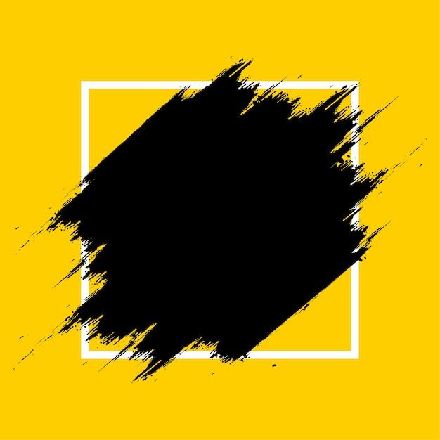 an abstract black and yellow background with a white square in the center on top of it