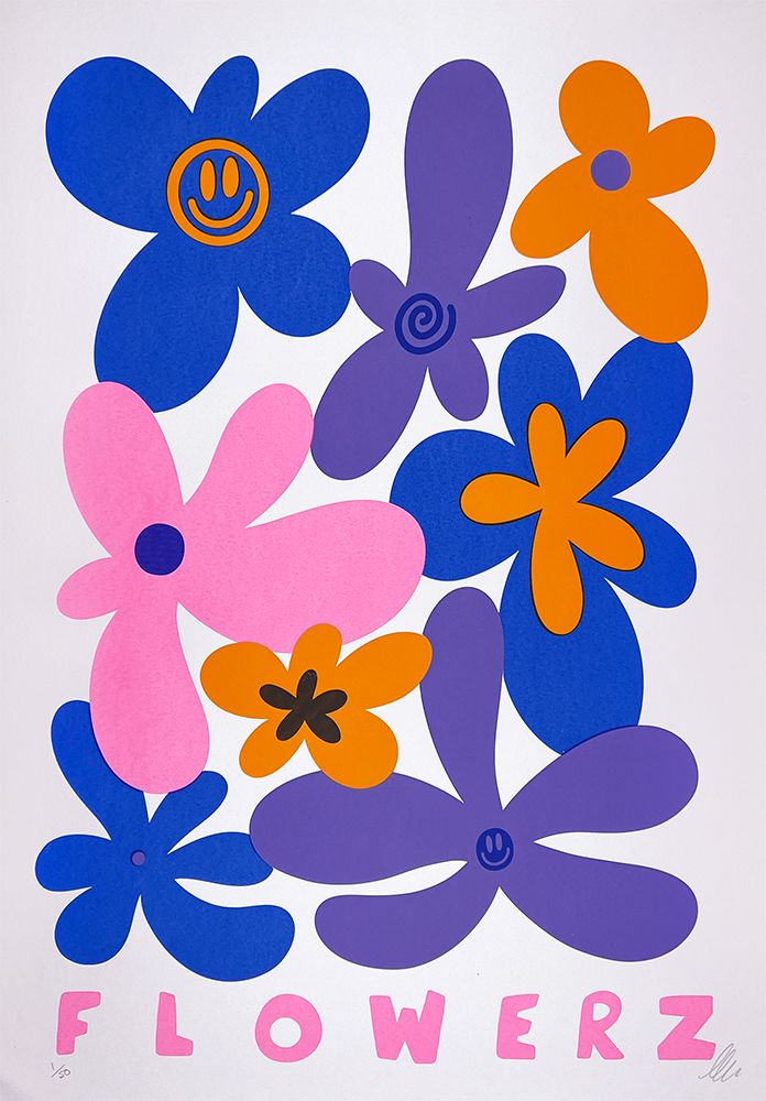 an image of colorful flowers on white paper