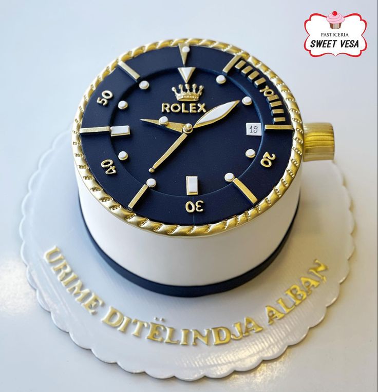 Rolex watch cake Watch Cake Ideas, 40th Birthday Cake For Men My Husband Dads, Watch Birthday Cake For Men, Fondant Cake For Husband Birthday, Rolex Watch Cakes For Men, Cake Design For 40th Birthday, Watch Theme Cake, Men Theme Cake, Cake Designs Men Birthday