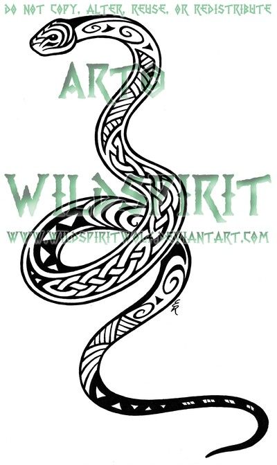 a drawing of a snake with an intricate design on it's back end and neck