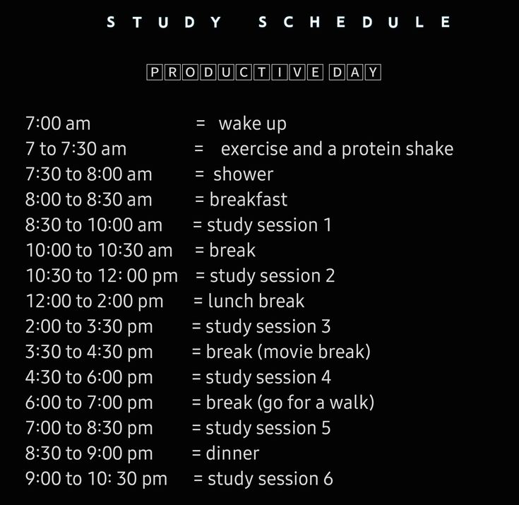 a black and white poster with the words study schedule on it's back side