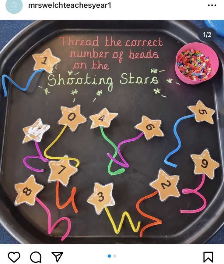 a tray that has some cookies on it with numbers and stars painted on the side