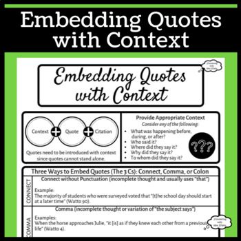 a poster with the text embedding quotes with content