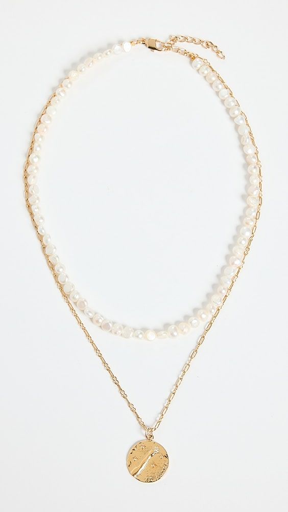 By Alona Cielo Necklace | Shopbop Gold Branding, Freshwater Cultured Pearls, Accessories Jewelry Necklace, White Sapphire, Cultured Pearls, Lobster Claw, New Arrivals, 18k Gold, Gold Plate