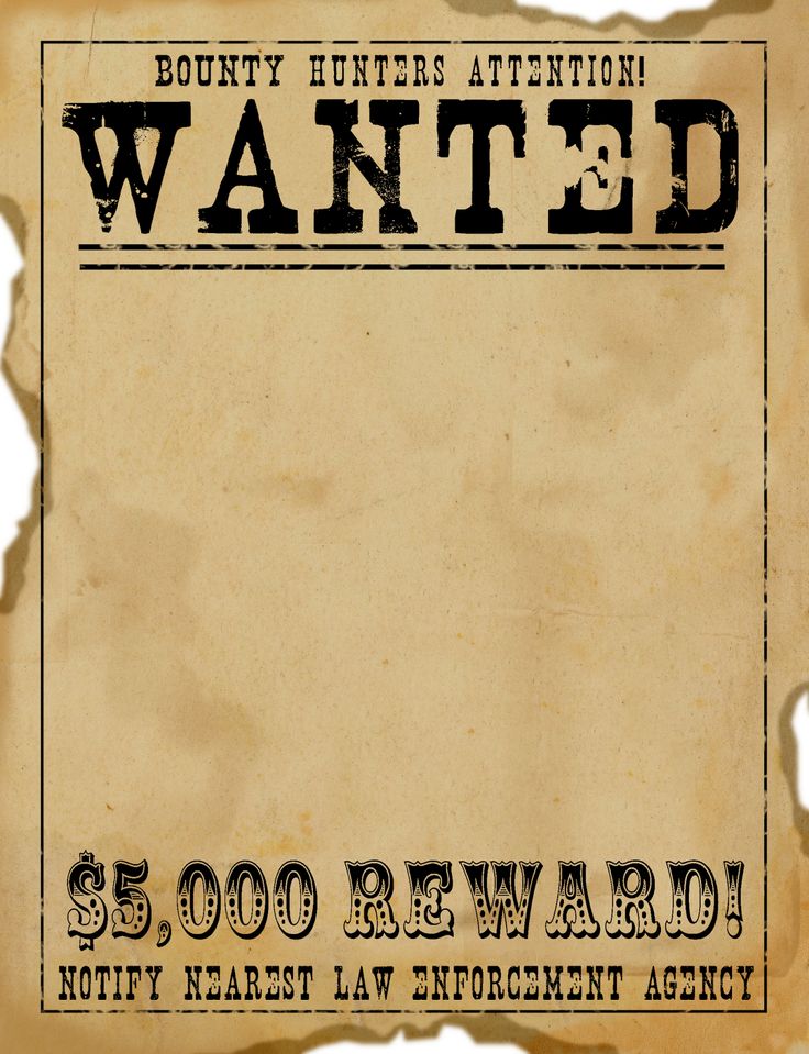 an old wanted poster with torn paper