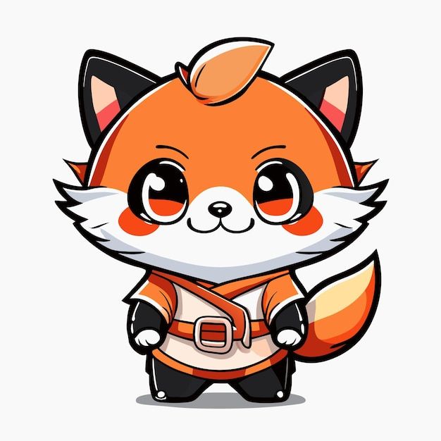 a cute little fox with big eyes