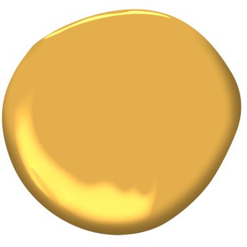 a close up view of a gold paint color with an oval shape on the bottom