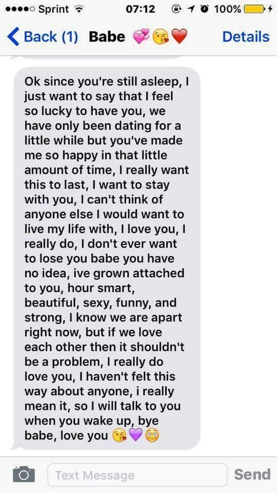 the text message was sent to someone who is not in love with her boyfriend, and he