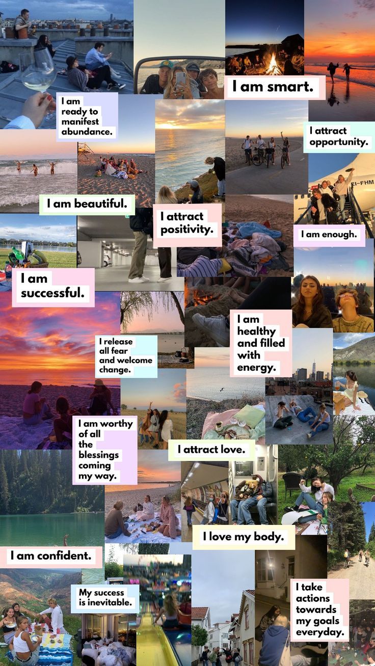 a collage of photos with words and pictures