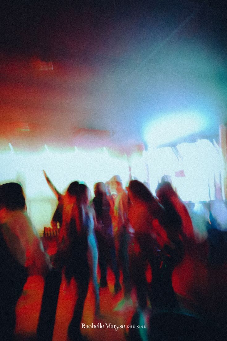 Photograph of girls dancing on the dance floor at a nightclub. Blurry and grainy aesthetic. Red and Blue neon lights in the background. Dancing At Club Aesthetic, Club Photography Nightclub, Neon Nightclub Aesthetic, Dancing At Night Aesthetic, Dancing Party Aesthetic, Nightclub Aesthetic Dancing, Party Dance Aesthetic, Dancefloor Aesthetic, Club Lights Aesthetic