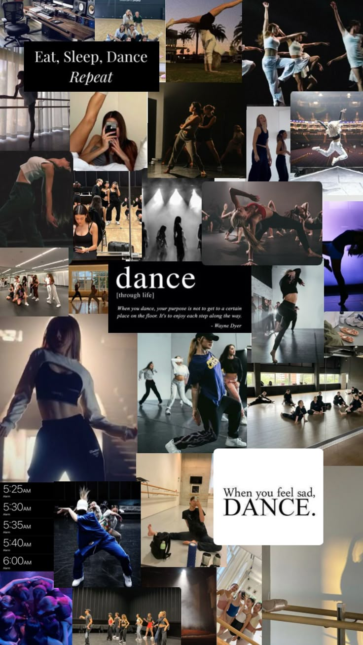 a collage of dance images with the words dance