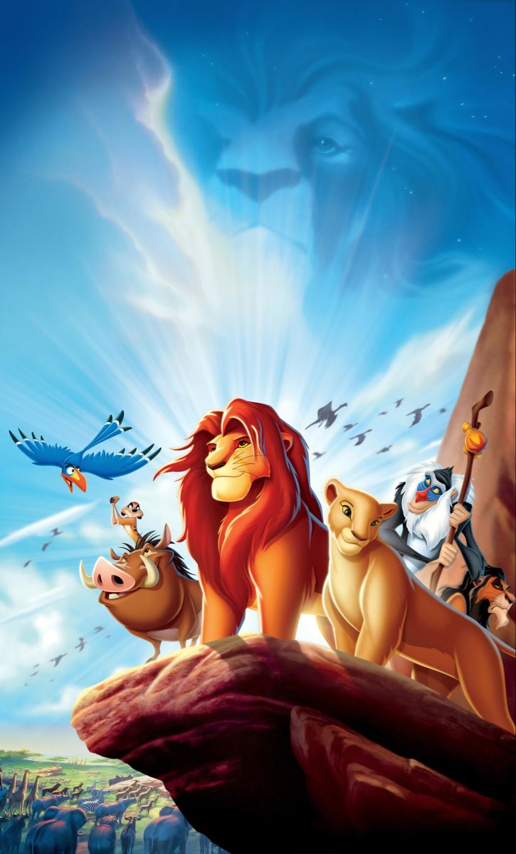 the lion king is shown in this disney movie poster