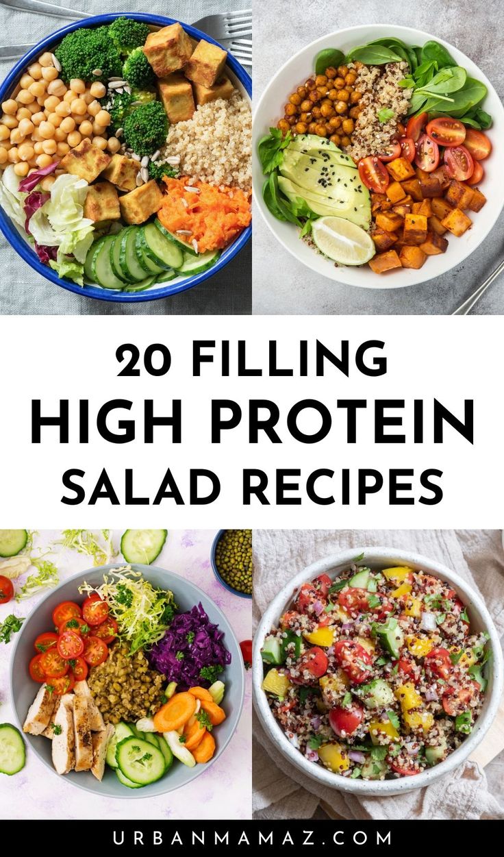 20 filling high protein salad recipes that are easy to make and delicious for lunch or dinner