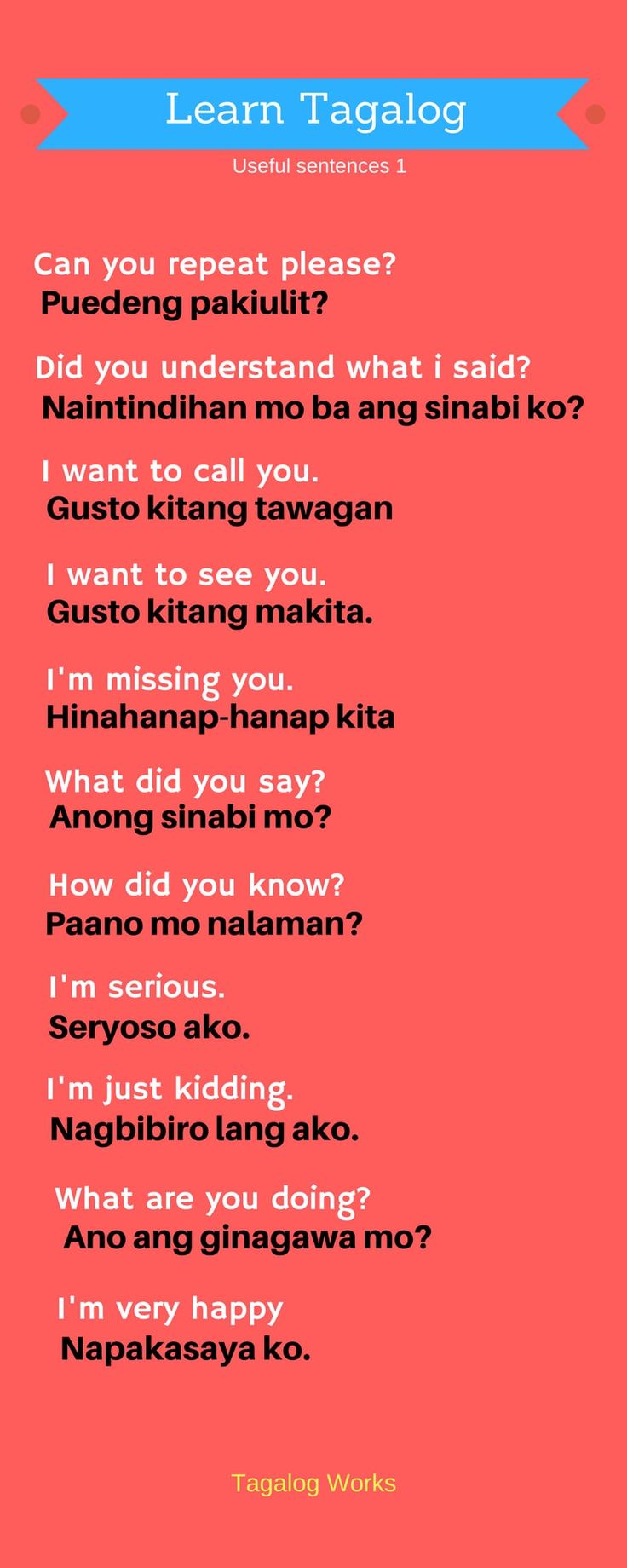 a red background with the words learn tagalog